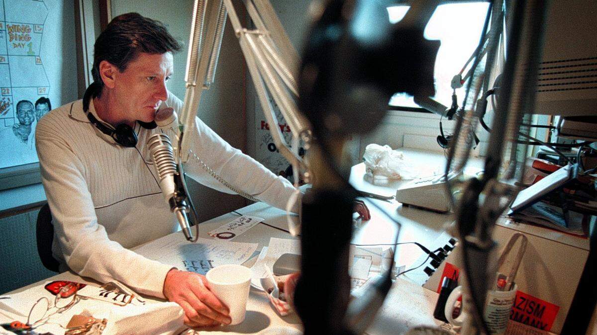 John “Footy” Kross at his mic at Y-100 in Miami in 1997. 