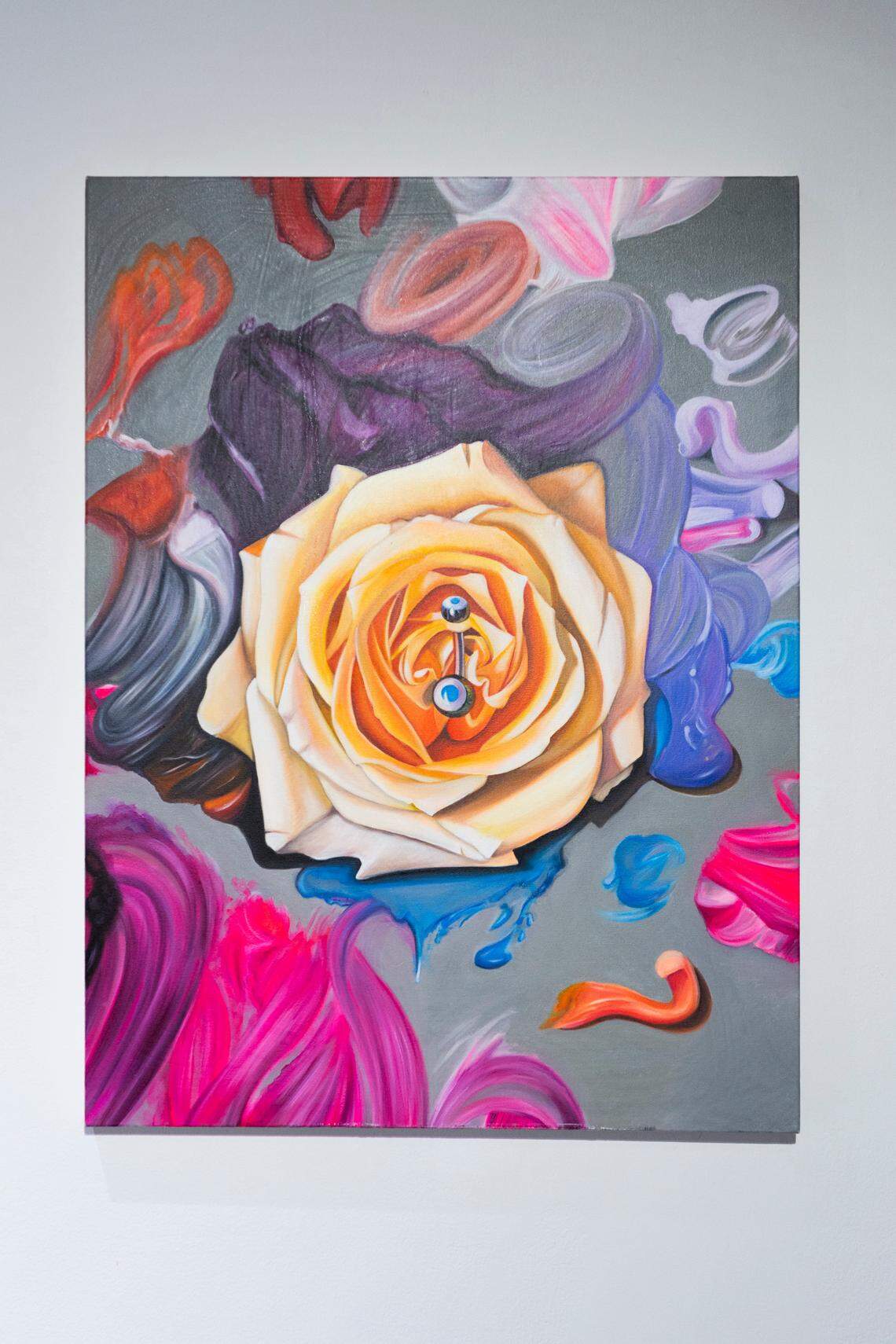 “Studio Visit” by New York-based artist Kelly Shami on display at Oolite Arts in Miami Beach.