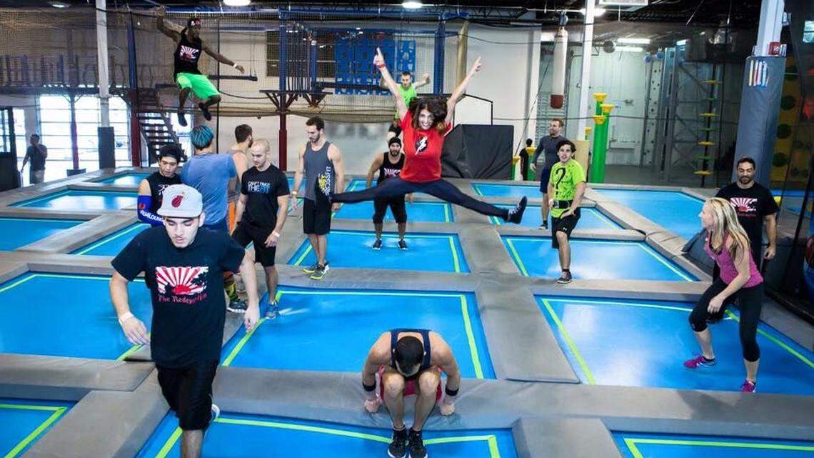The trampoline park at Dezerland Park in North Miami.