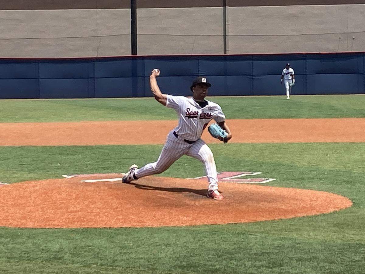 Southridge pitcher Isaac Vidal pitches against Doral Academy on Saturday in the second game of a Region 4-6A semifinal series.