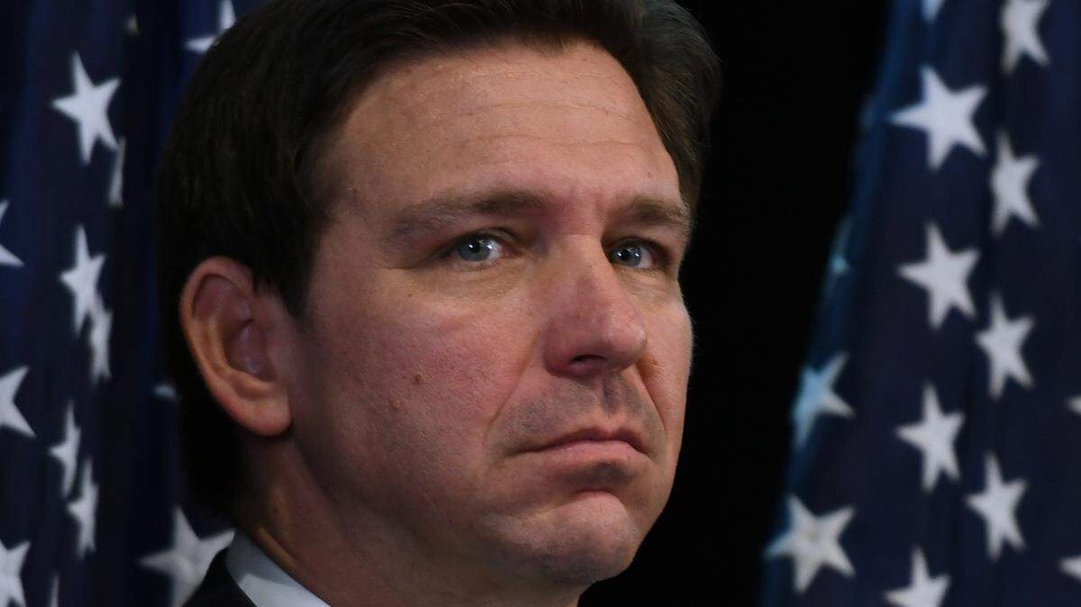 Florida Gov. Ron DeSantis at a press conference on April 17 Lake Buena Vista. He announced legislative action to nullify the agreement between the Reedy Creek Improvement District and Walt Disney World.