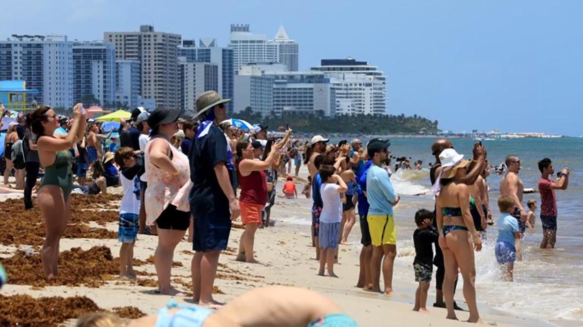 Visitors at the Hyundai Air & Sea Show 2023 in Miami Beach on Saturday, May 27, 2023.