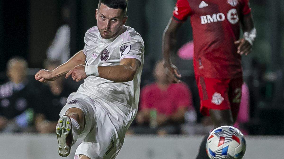 Inter Miami midfielder Lewis Morgan (7) was traded to the New York Red Bulls for $1.2 million on Dec. 12, 2021. “Someone had to go,” Morgan said. “I’ll be a fan of the club forever, just not when they’re playing the Red Bulls.”