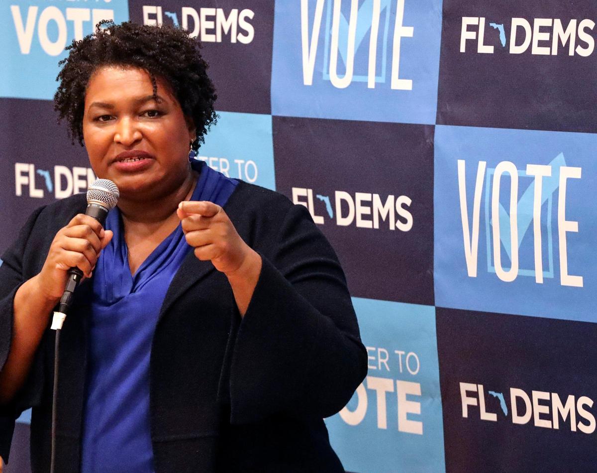 Stacey Abrams speaks at a town hall as she brought her Fair Fight voting rights effort to Miami-Dade College North Campus on Wednesday, February 5, 2020.