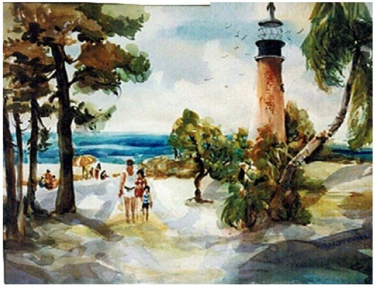 Ruth Karp’s “At Key Biscayne” watercolor painting.