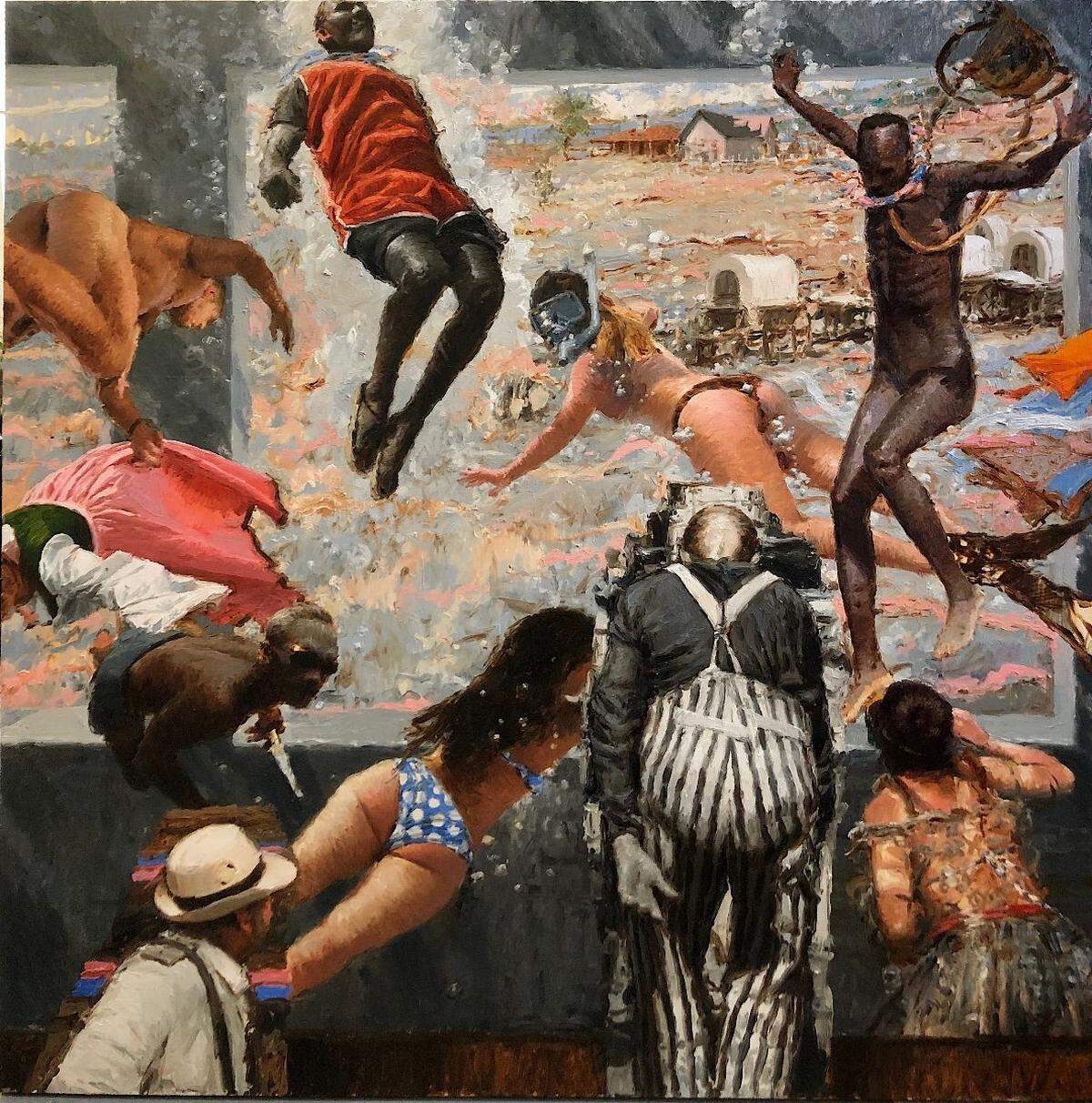 “Wet Campaign No. 15” from the 2019 series La Tregua Fecunda by Ariel Cabrera Montejo, on display at Bernice Steinbaum through Nov. 9, 2019.