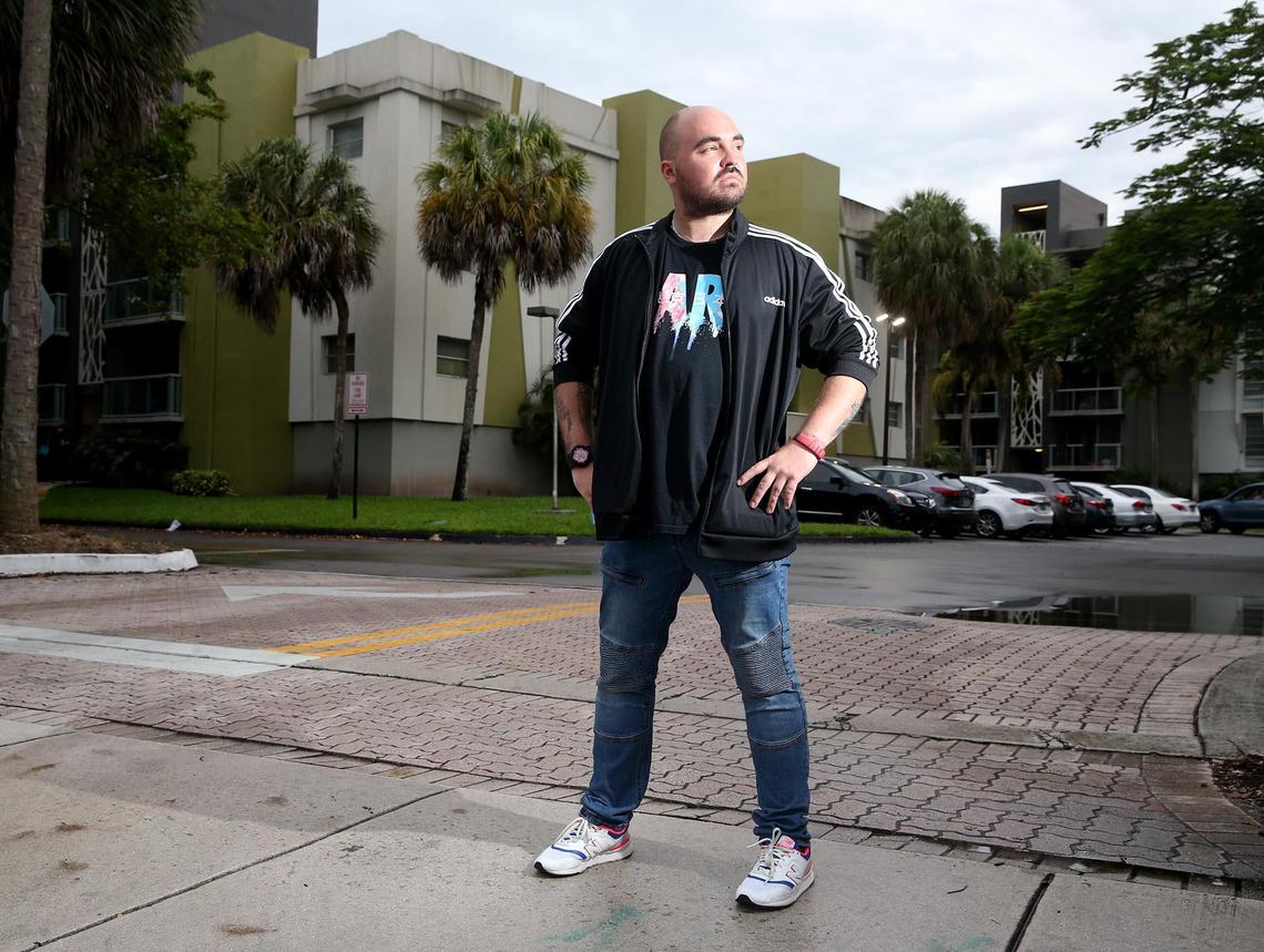 Carlos Lomena has struggled since being evicted from the Axis at One Pine apartments in Plantation. He says he had to sell most of his personal belongings.