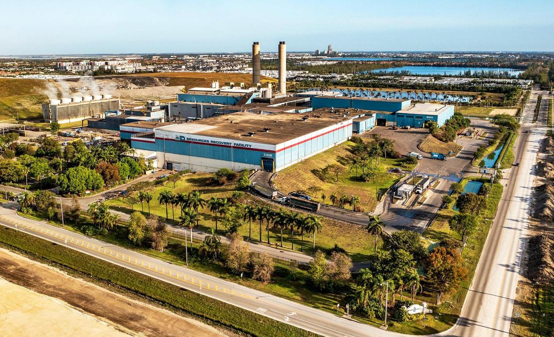 Aerial view of the Miami-Dade Resources Recovery Facility-Covanta Energy incinerator plant at 6990 NW 97th Ave. in Doral on April, 14, 2022.