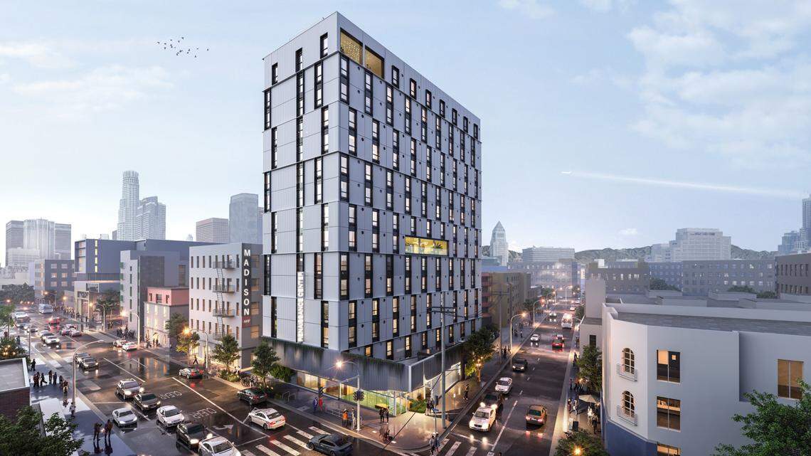 Renaissance Center, a planned 15-story tower in downtown Los Angeles’ Skid Row for people with very low and extremely low incomes and designed by Fort Lauderdale architect Margi Glavovic Nothard, will be that city’s first high-rise made of prefabricated modular pieces to save on construction costs.