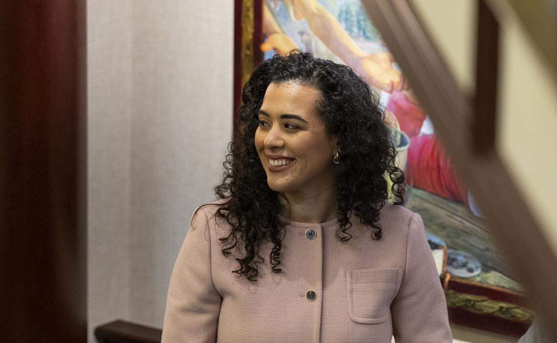 Sen. Alexis Calatayud, R-Miami, attends the first day of the legislative session at the Florida State Capitol on Tuesday, Jan. 13, 2026, in Tallahassee, Fla.