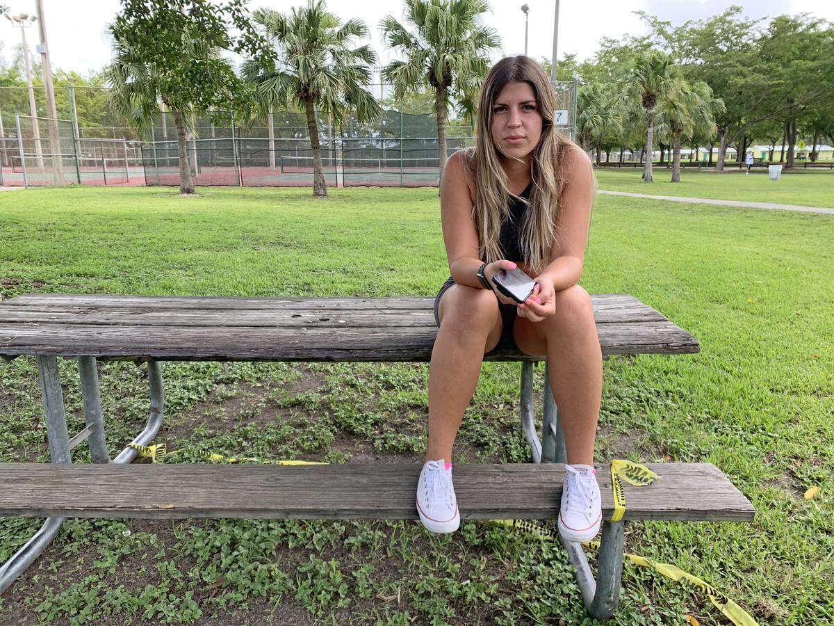 Monica Ochandategui, 26, went to Tropical Park to run on Saturday. She said when she comes to run, she leaves her mask in the car.