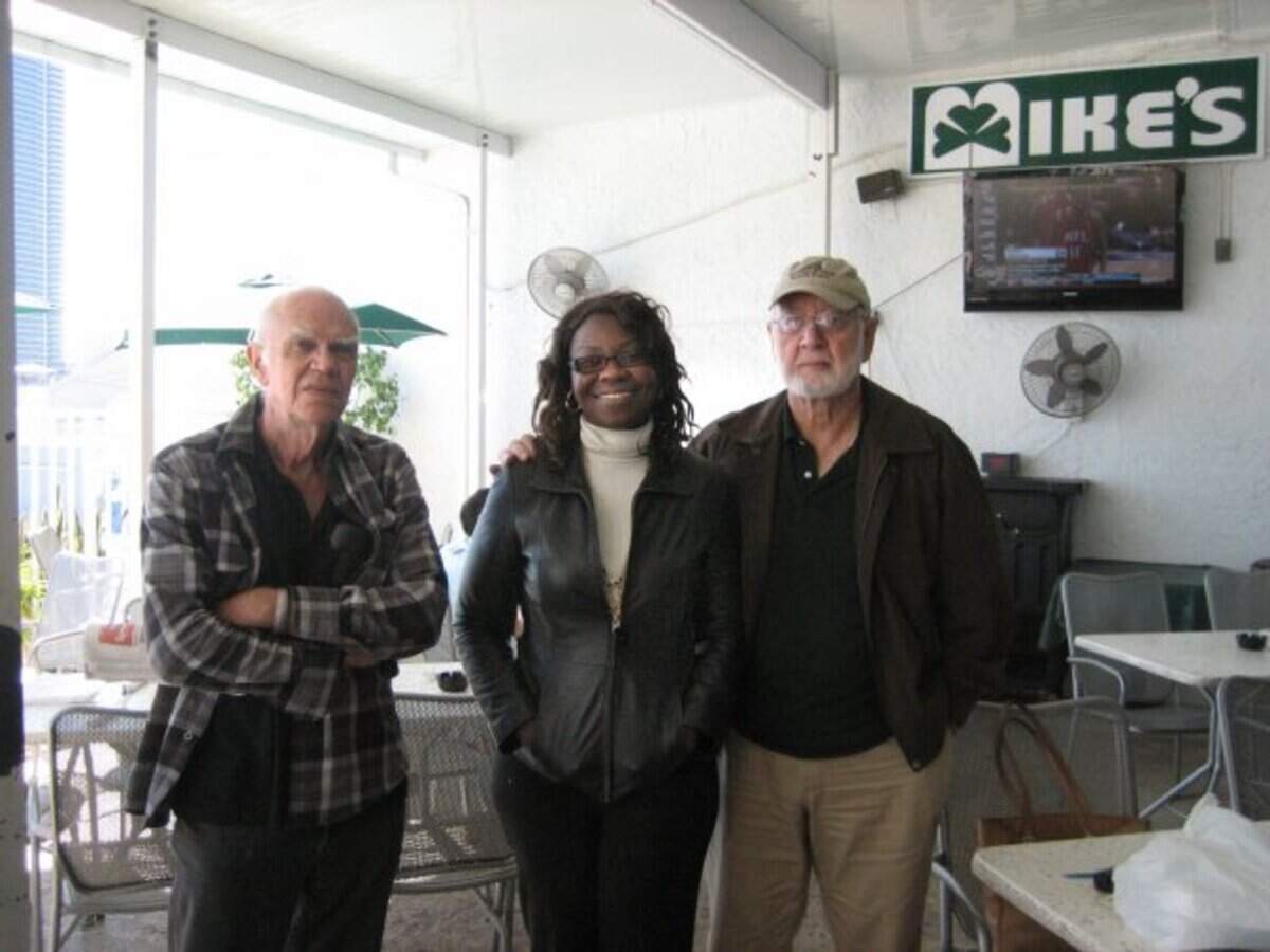 Jacqueline Charles, center, the winner of a 2018 Maria Moors Cabot award, is shown with the late Don Bohning, left, and Bernard Diederich. Bohning, who served as Latin America editor for the Miami Herald, was a 1974 Cabot award winner, and Diederich,  a long-time Caribbean correspondent, won the award in 1976.