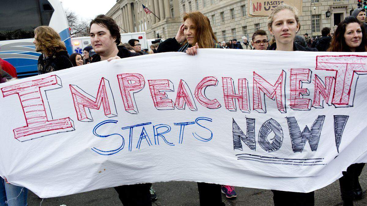 On Inauguration Day 2017, protesters pushed for the immediate impeachment of the new president