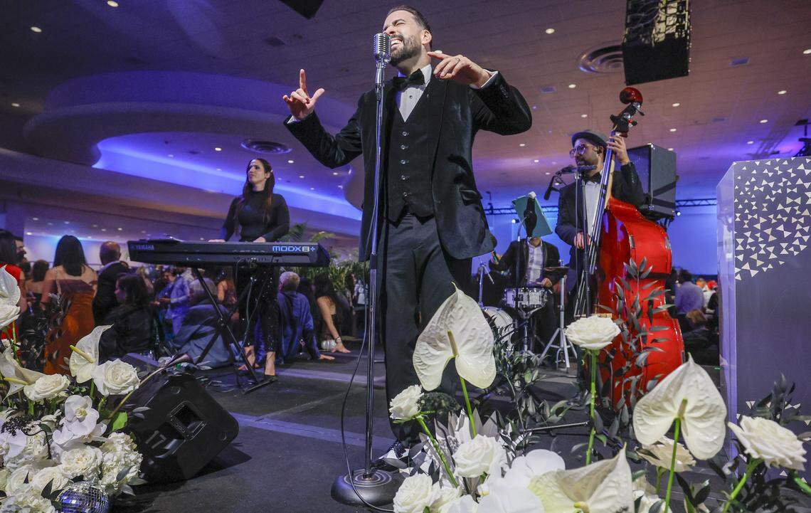 Singer Daniel Marzoa performs on stage while the Fontainebleau Miami Beach presents Wine Spectator's Best of the Best with 60 of the nation’s most acclaimed chefs and more than 65 of the world’s premier wineries at the resort hotel on Friday, February 20, 2026.