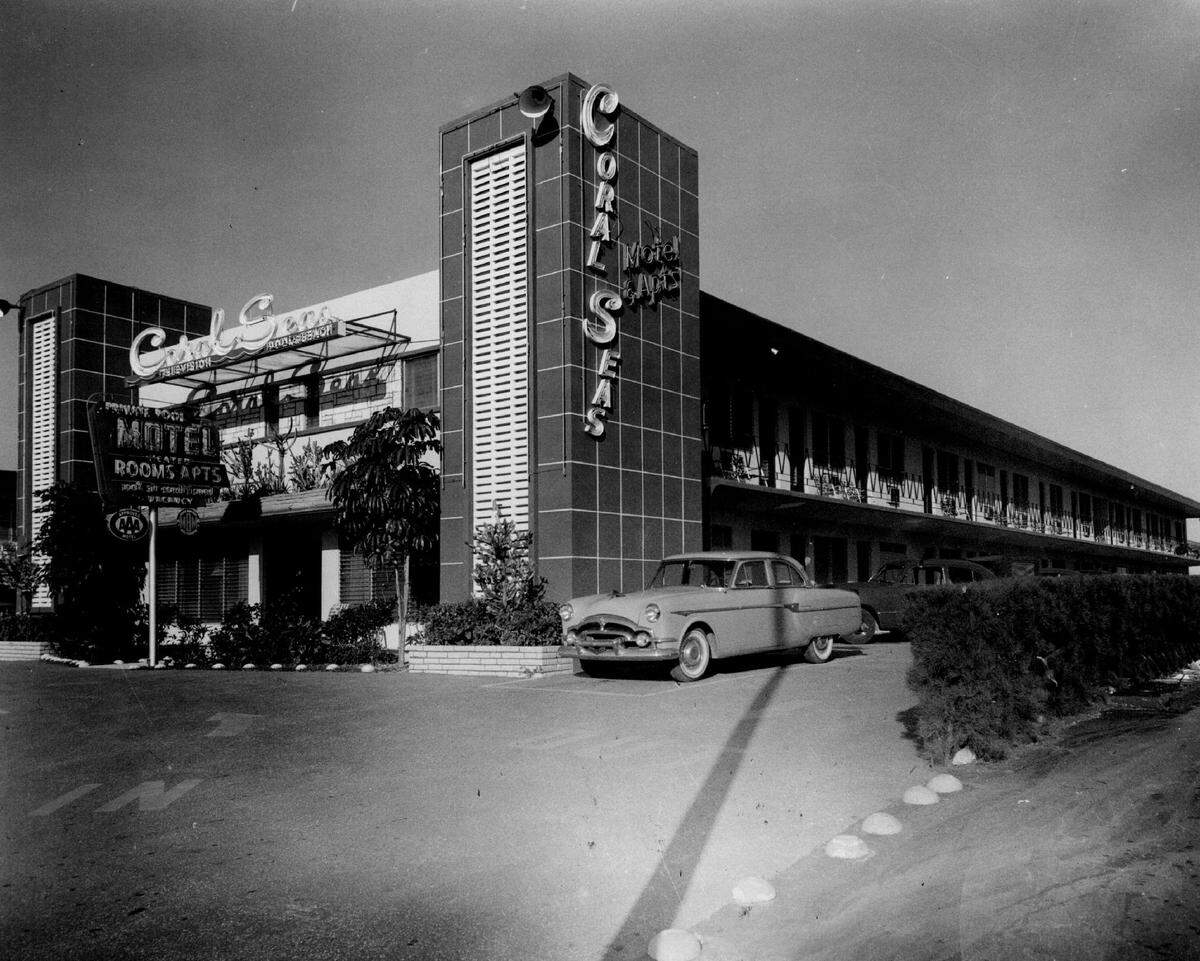In 1957, the Coral Seas Motel at Collins Avenue and 162nd Street.