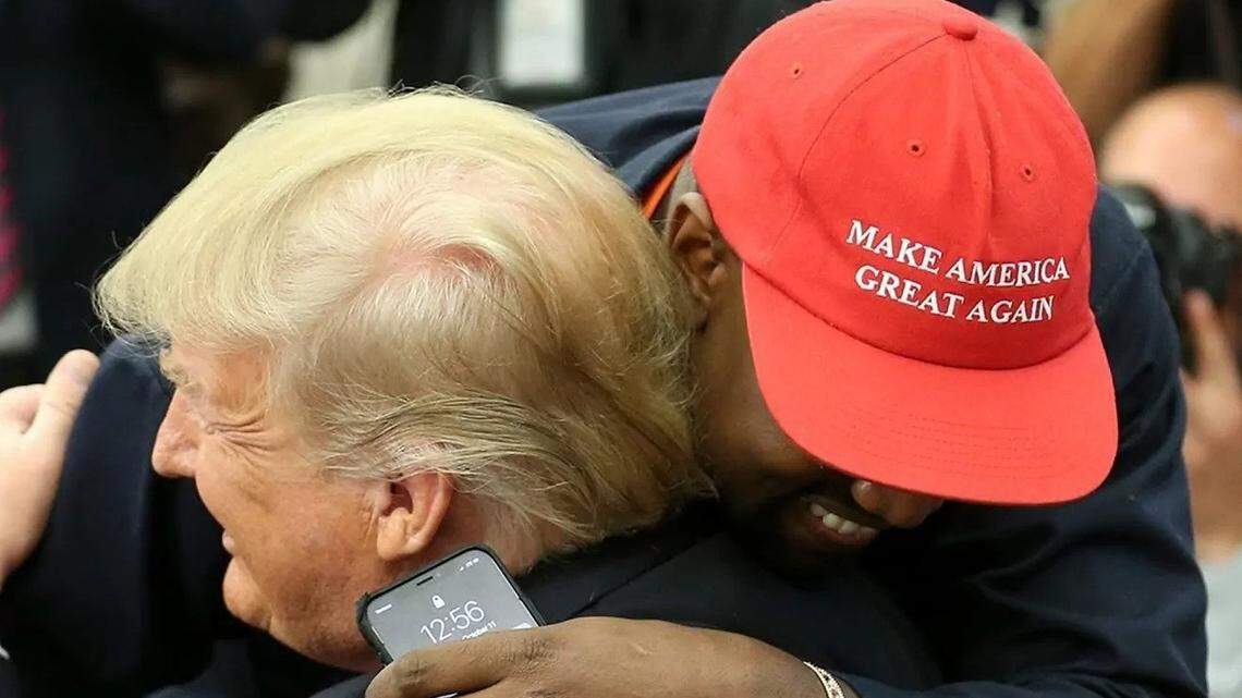 Rapper Kanye West showed then-President Trump a lot of love during an Oval Office visit in 2018. West brought a pal, white supremacist Nick Fuentes, to dine with Trump at Mar-a-Lago this month.