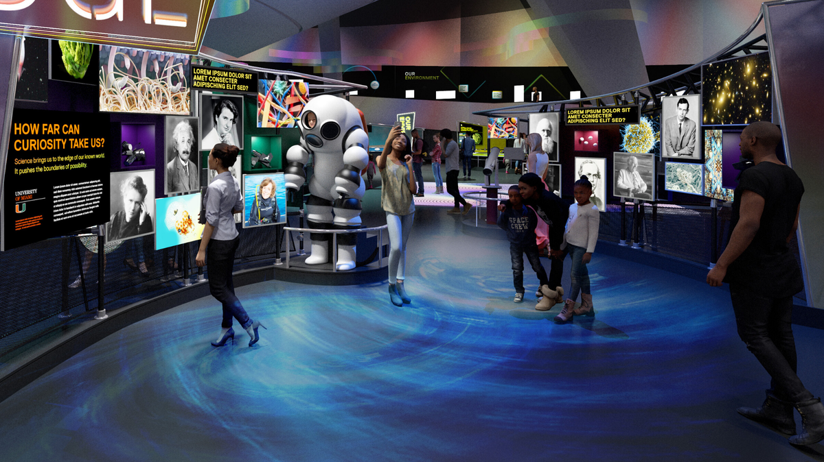 This rendering shows the new look of the Frost Science Museum’s ground floor with the new permanent exhibit ‘Power of Science.’