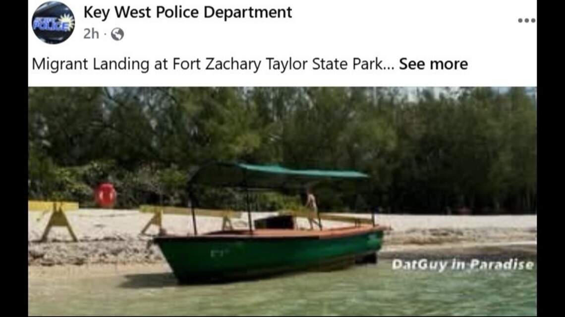 Migrant boat with about 10 people arrives at Key West state park, police say