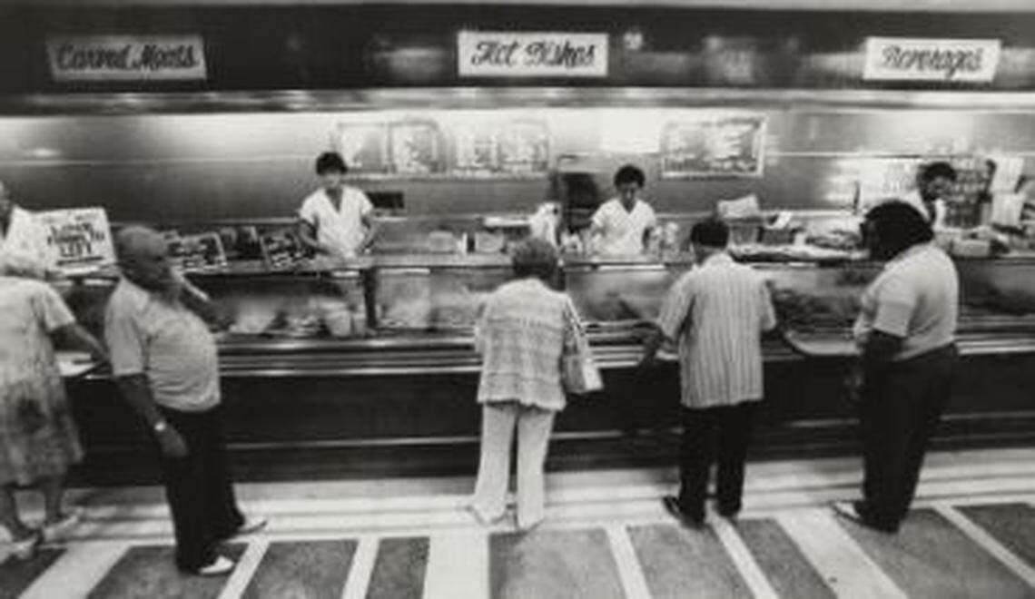 The food line at the Concord Cafeteria.