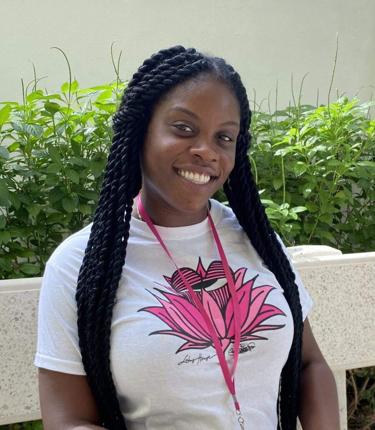 Sharonee Delevante fled domestic violence and arrived at Lotus Village nearly eight months pregnant. She is now Village operations director. LOTUS VILLAGE