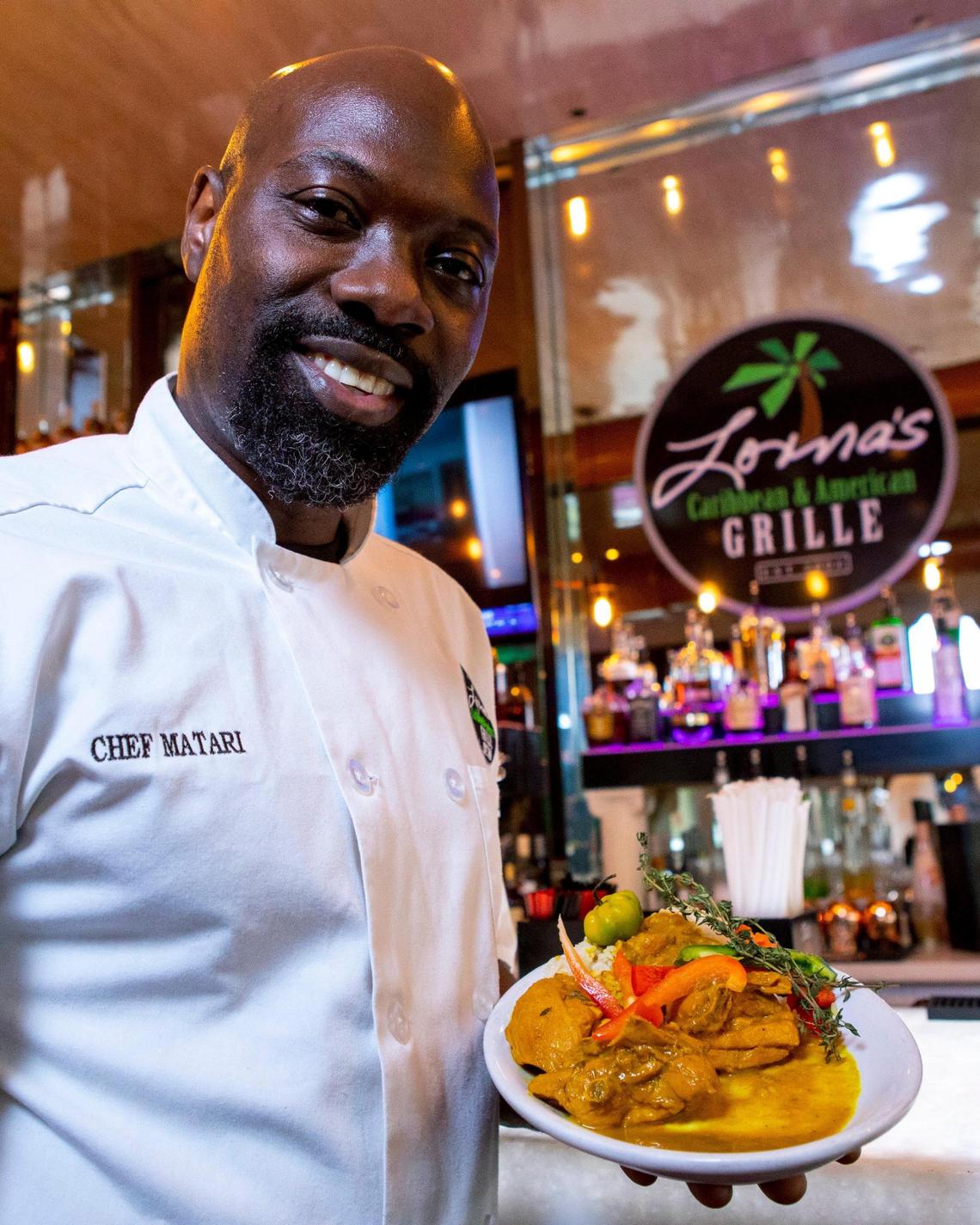 Part-owner of Lorna’s Caribbean & American Grill, Matari Bodie, poses for a portrait for the Miami Herald after a sit down interview discussing the city’s past and future at the restaurant in Miami Gardens, Florida, on Monday, September 28, 2020.