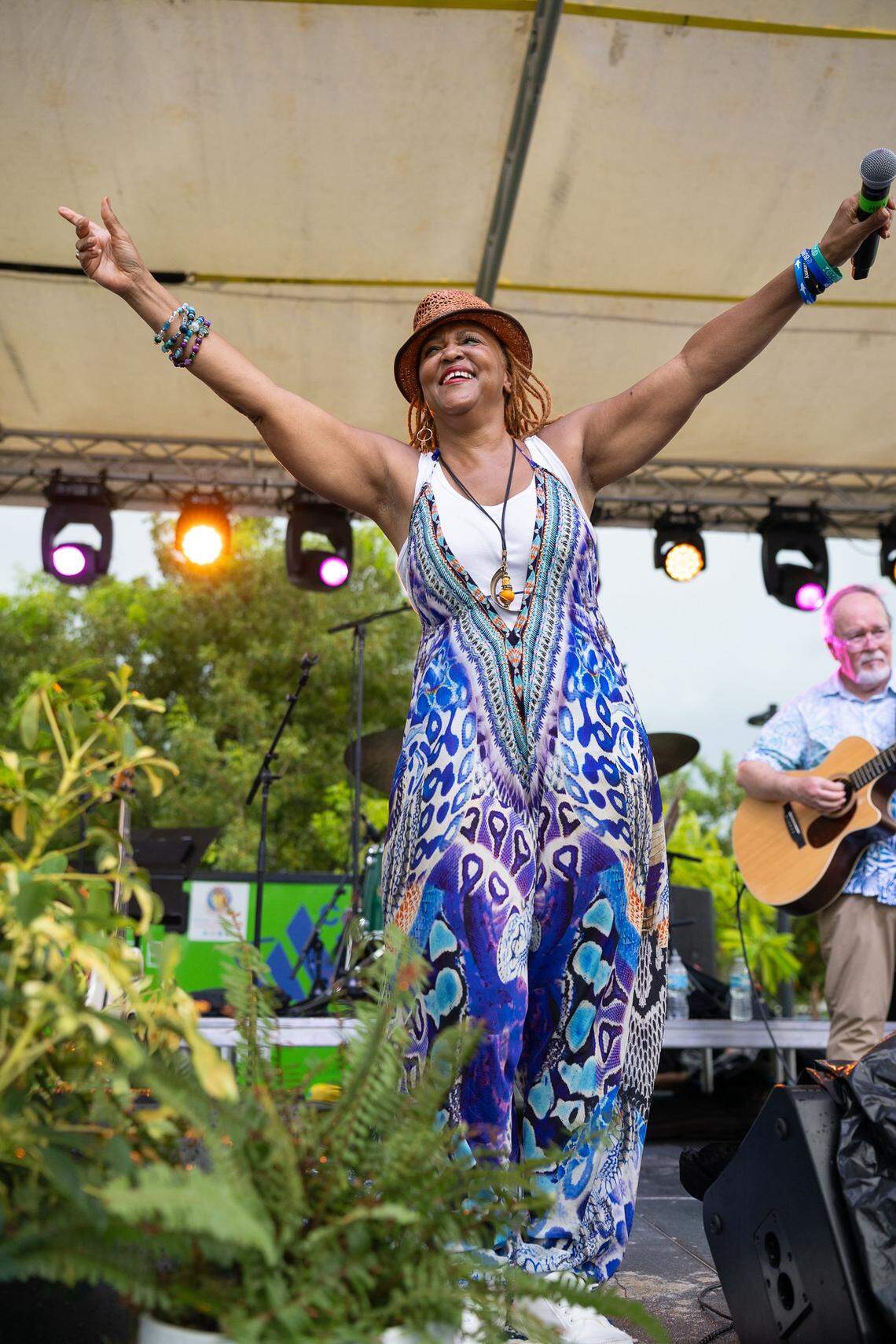 Nadirah Shakoor, longtime vocalist for the late Jimmy Buffett’s Coral Reefer Band, gave a soulful performance Sunday, Aug. 31, 2025, during the Just a Few Friends festival, a Labor Day Weekend celebration of Buffett’s music and legacy in Key West, Fla. Thousands of fans took part in the four-day festivities on the island Buffett called home while developing his famed “trop-rock” sound.
