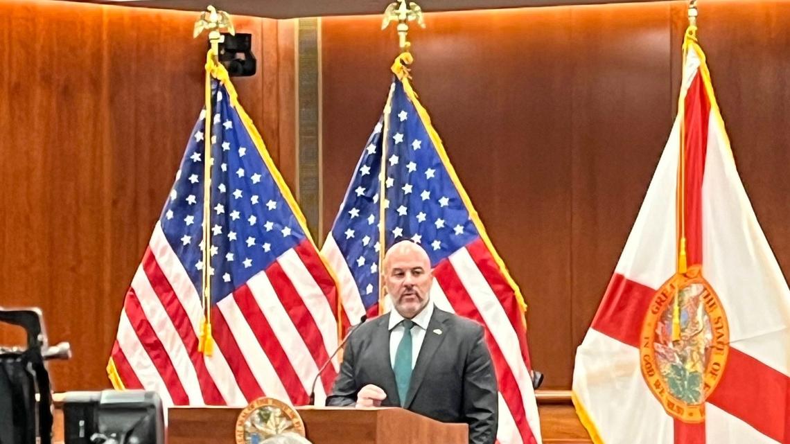 Chief Financial Officer Blaise Ingoglia at his swearing-in ceremony on Monday, July 21, 2025.