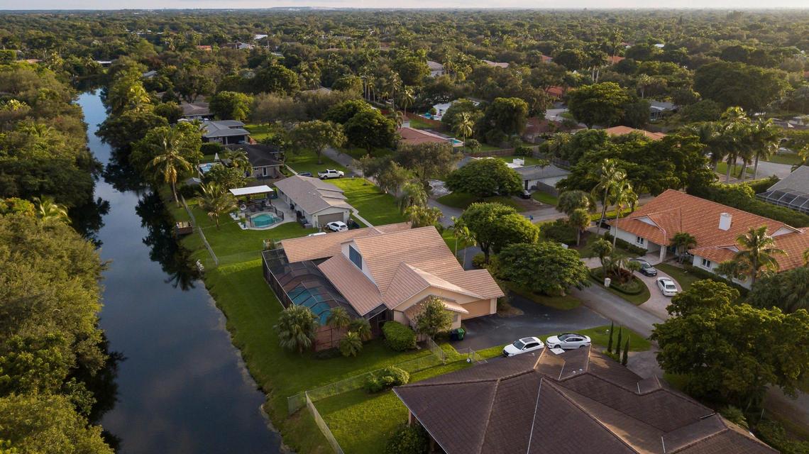 Aerial view of a Palmetto Bay residential area on Wednesday, September 30, 2020. The municipality has seen a jump in real estate transactions since June.