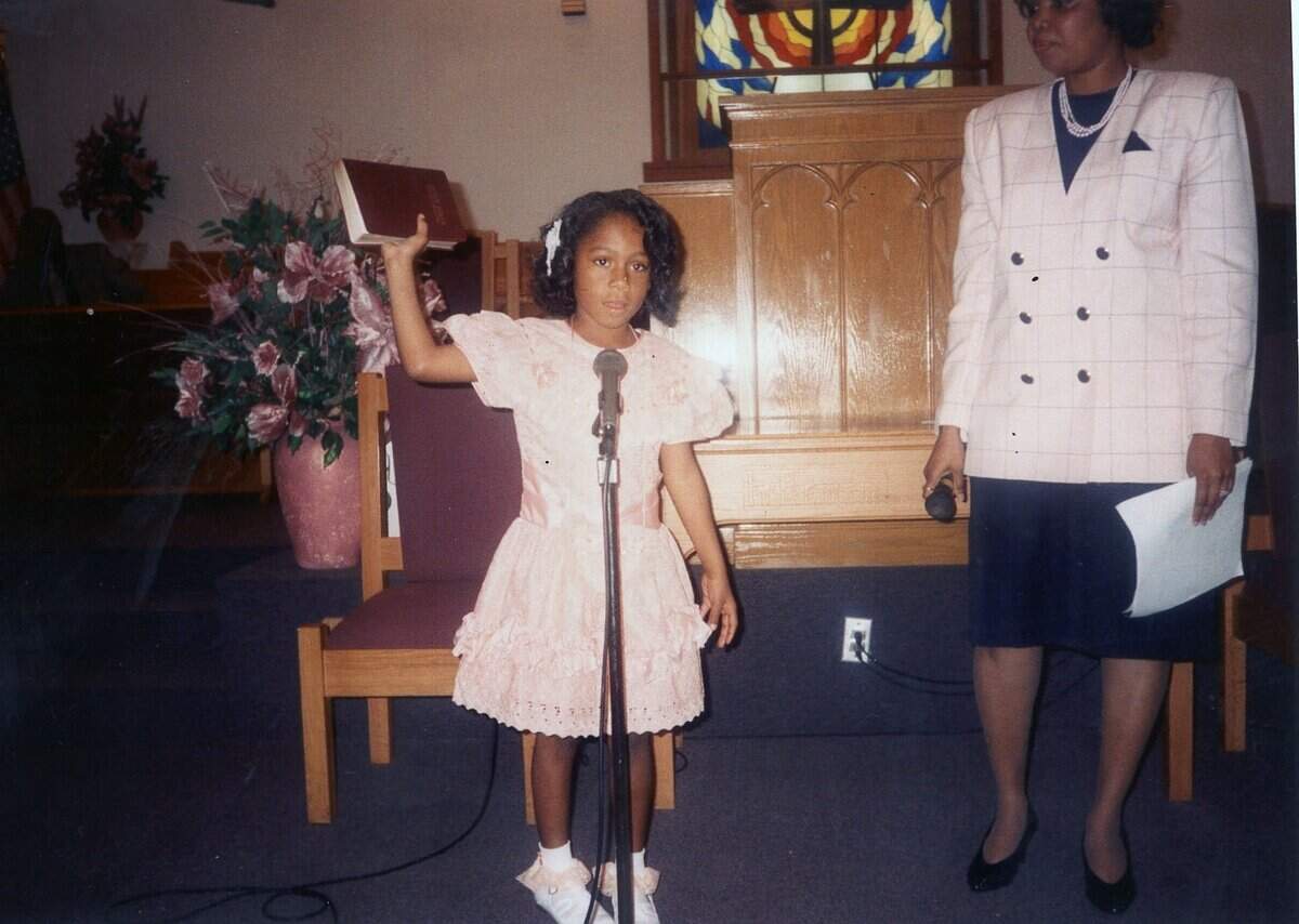 Cynteria Phillips, when she was 5, at church.