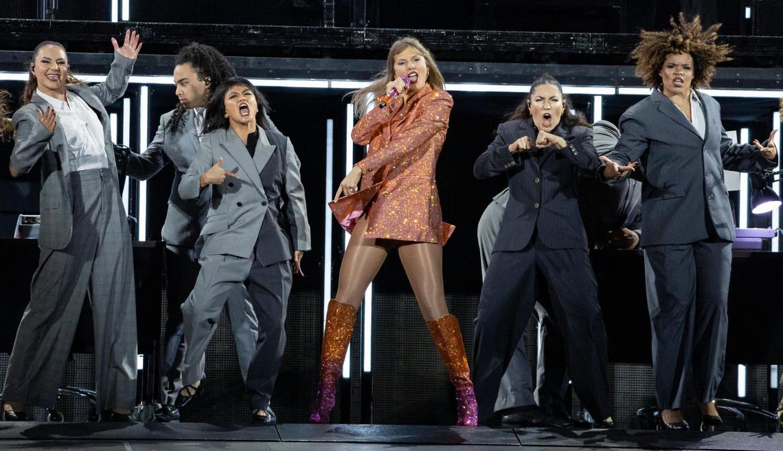 Taylor Swift performs onstage during The Eras Tour at Hard Rock Stadium on Friday, Oct. 18, 2024, in Miami Gardens, Fla.