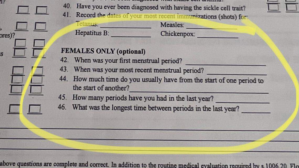 Here’s what Florida female high school athletes may be made  to report on menstrual cycles