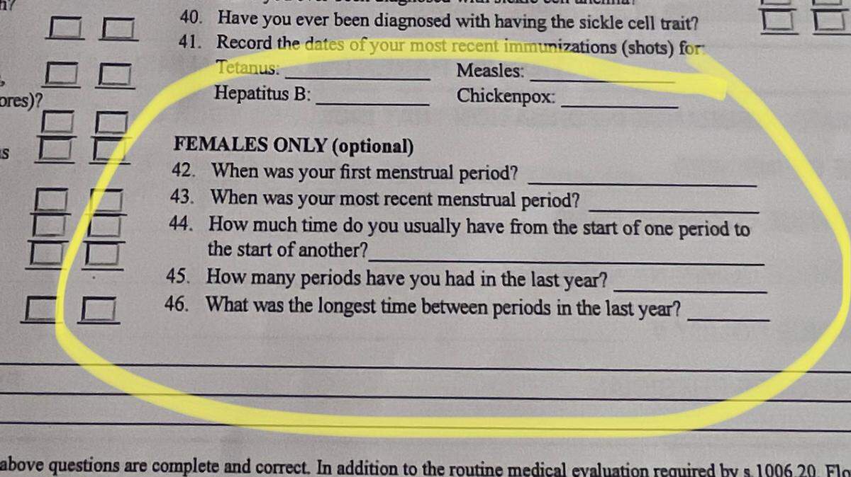 Here’s what Florida female high school athletes may be made  to report on menstrual cycles