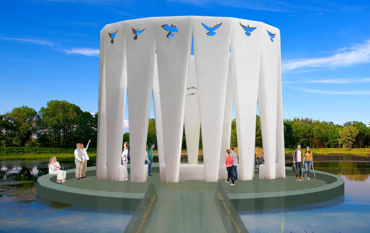 The “17 Rays of Lights” would feature 17 pillars with a bird engraved on top of each pillar.