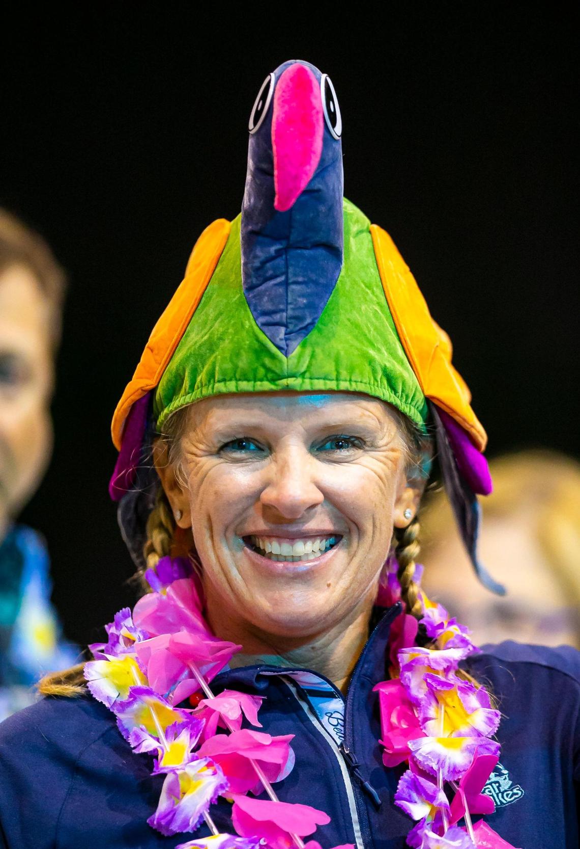 A Parrot Head fan before the start of a Jimmy Buffett concert at the iTHINK Financial Amphitheatre in West Palm Beach, Florida on Thursday, Dec. 9, 2021.