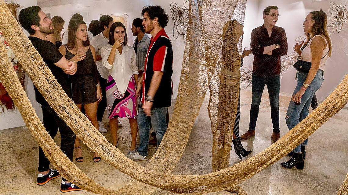 A 1939 work from “Woven Conversations” by Colombian Maria Angelica Medina, at the “Women Weavers: The Warp of Memory” show at Aluna Art Foundation through Nov. 15, 2018.