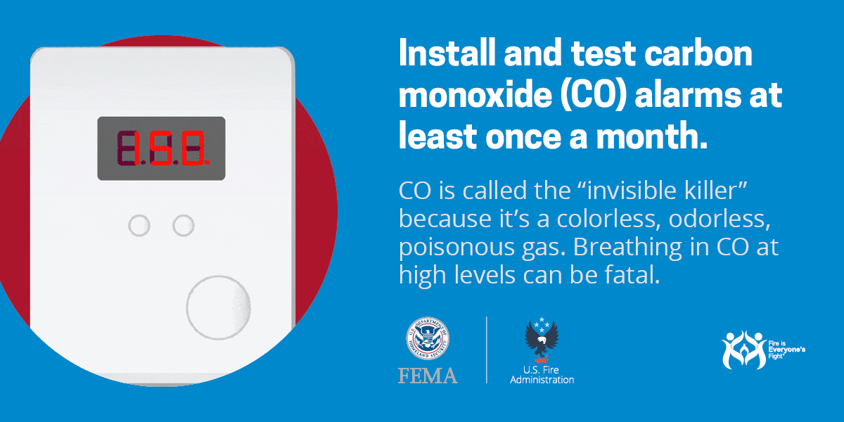 The U.S. Fire Administration recommends testing carbon monoxide alarms at least once a month.
