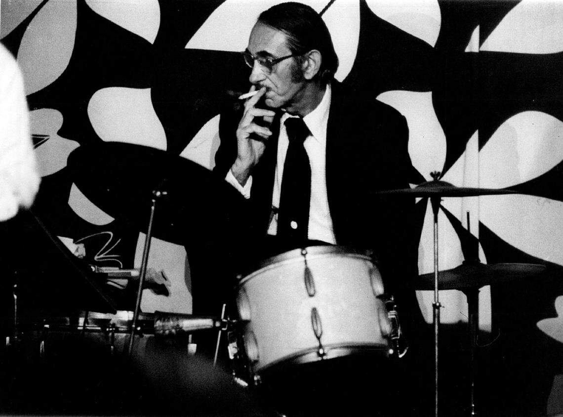 A musician takes a break at Place Pigalle in Miami Beach in 1974.