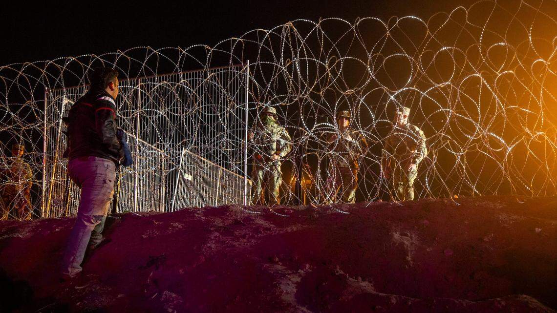 Immigrants seeking asylum in the United States are stuck in a makeshift camp between border walls between the United States and Mexico.