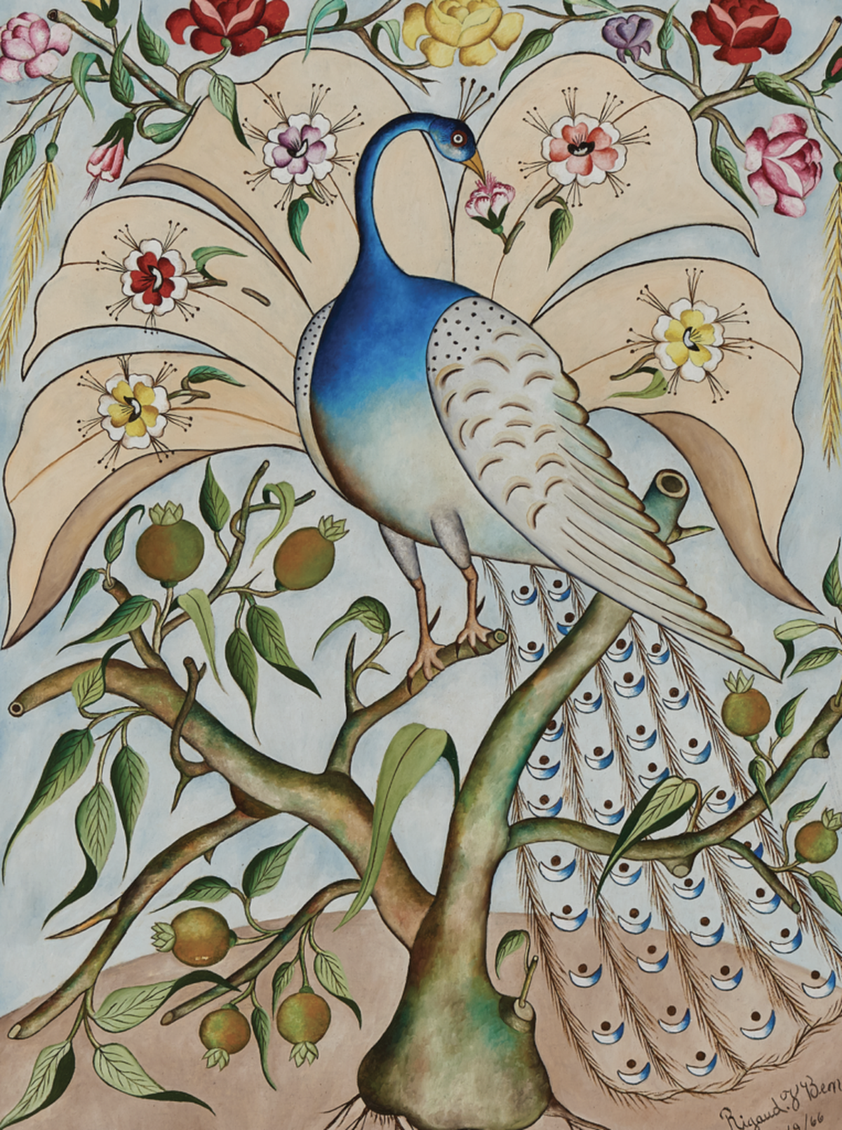 “Peacock in Tree” by Rigaud Benoit