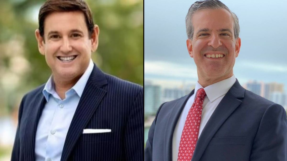 Michael Gongora (left) and Steven Meiner (right) are headed for a runoff in the Miami Beach mayoral race.
