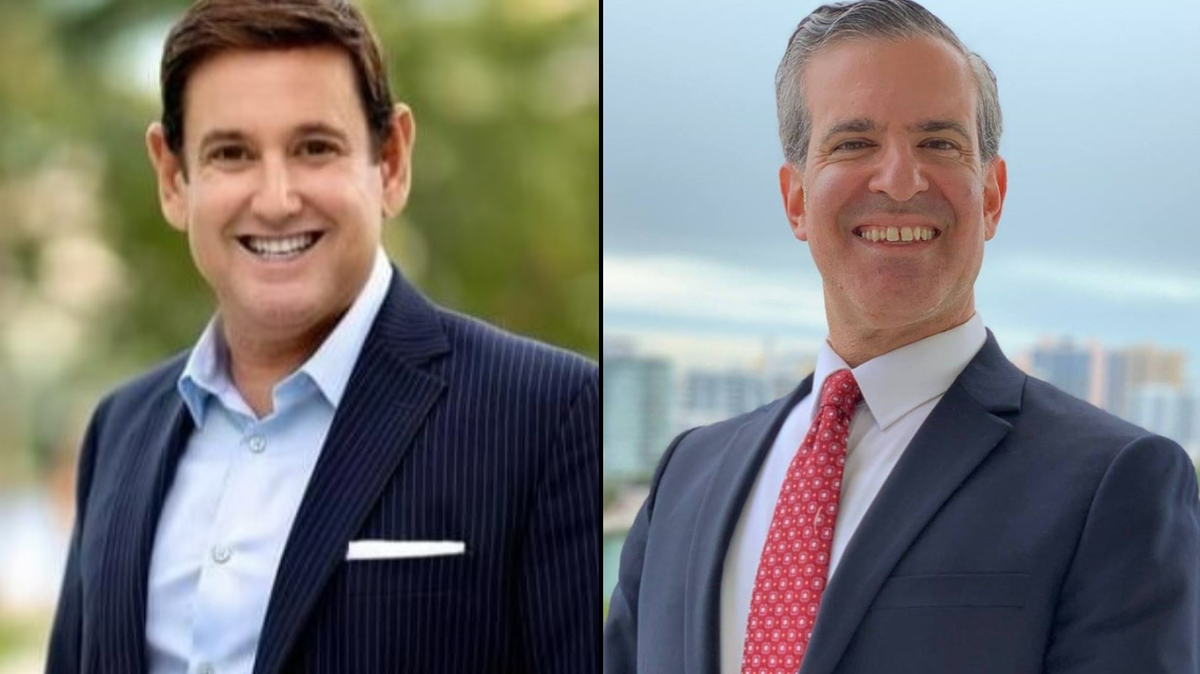 Michael Gongora (left) and Steven Meiner (right) are in a runoff for Miami Beach mayor.