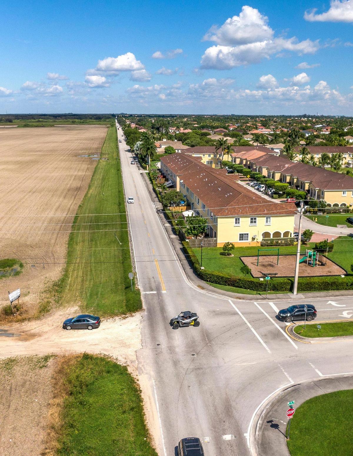 The view on Saturday, Oct. 16, 2021, of a neighborhood next to farm fields located at Sunset Drive and Southwest 167th Avenue in West Kendall that could be included in a plan to expand the Urban Development Boundary, converting farmland into residential developments.