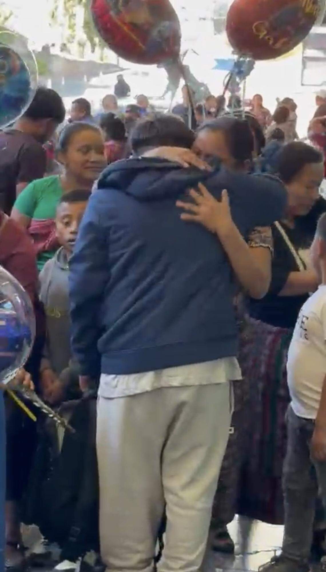 Families in Guatemala City reunite with their children on Dec. 4.