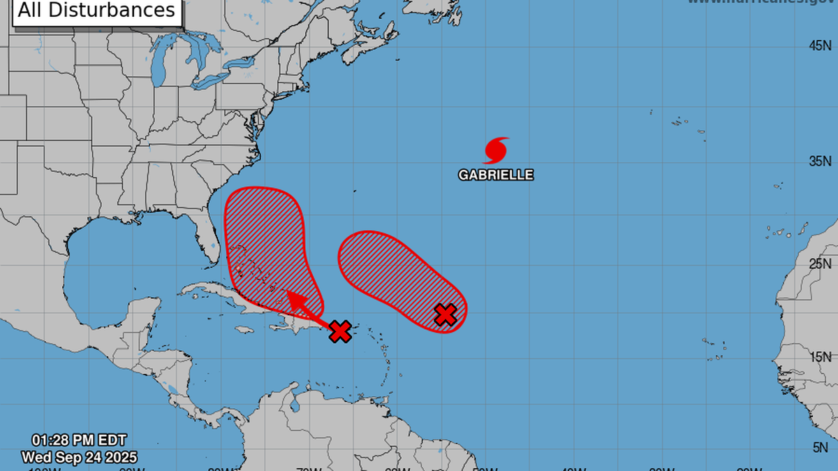 Two tropical waves have a high chance of developing into tropical depressions within the next week.