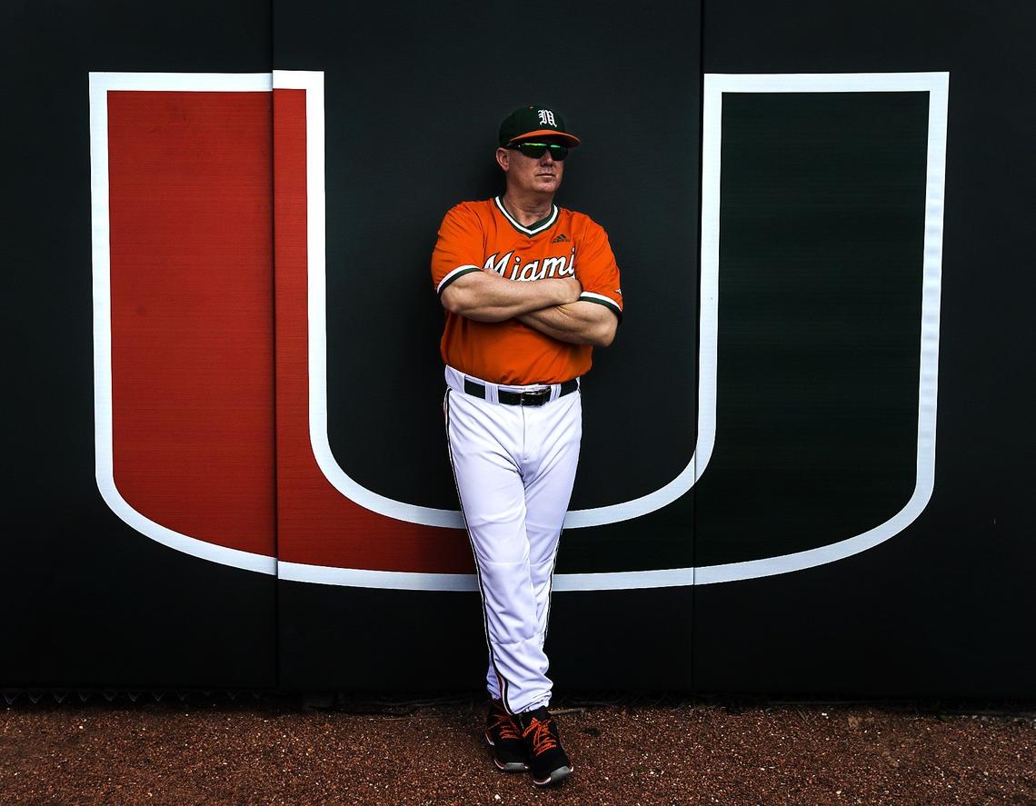 University of Miami Head Baseball Coach Gino DiMare heads into his first season at the helm of the 2019 team at Alex Rodriguez Park at Mark Light Field on Tuesday, February 5, 2019.