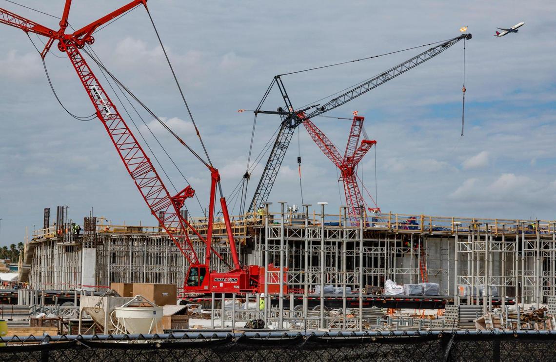 The former Melreese golf course and future Inter Miami stadium site, under construction, on Wednesday, Jan. 15, 2025.