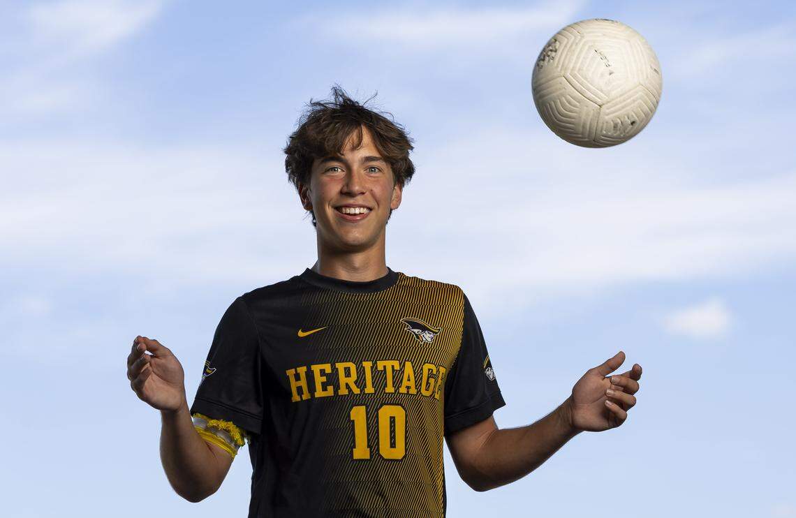 Clayton Boone, American Heritage, Soccer. All-Broward players photographed at Brian Piccolo Sports Park on Wednesday, March 25, 2026, in Cooper City, Fla.