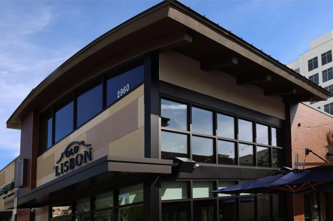 The exterior of Old Lisbon Portuguese restaurant in Aventura.