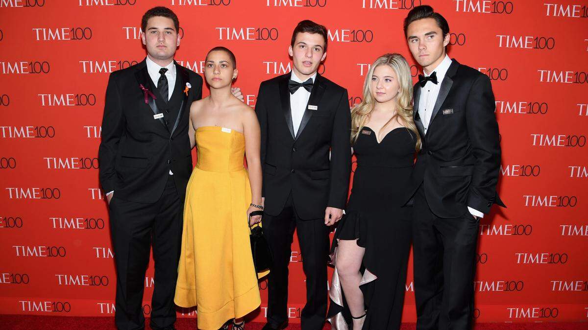Parkland student activists attend the 2018 Time 100 Gala at Jazz at Lincoln Center on April 24, 2018 in New York City.
