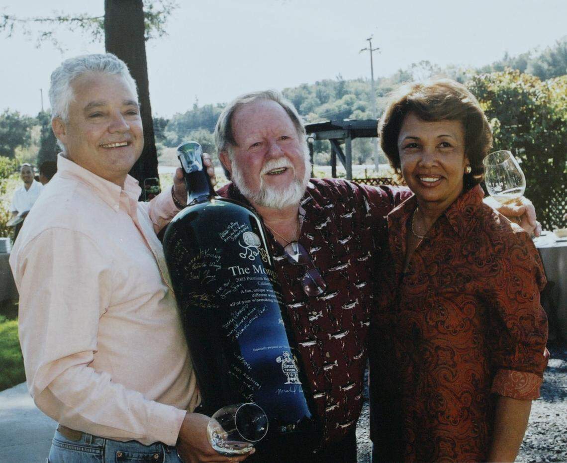 Captain’s Tavern owner Bill Bowers, with wife Audrey, organized an annual stone crab dinner in northern California for wine sellers. That influenced winemakers, like Daryl Groom, left, president of Geyser Peak Winery, to send some of their best wines to a quiet seafood restaurant in south Miami-Dade.